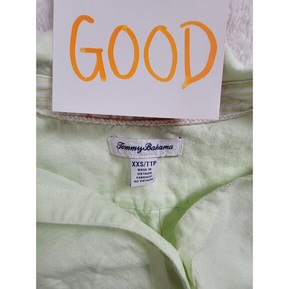 Tommy Bahama Womens Light Green Short Sleeve Linen Button-Up Shirt XXS Casual - Picture 3 of 7